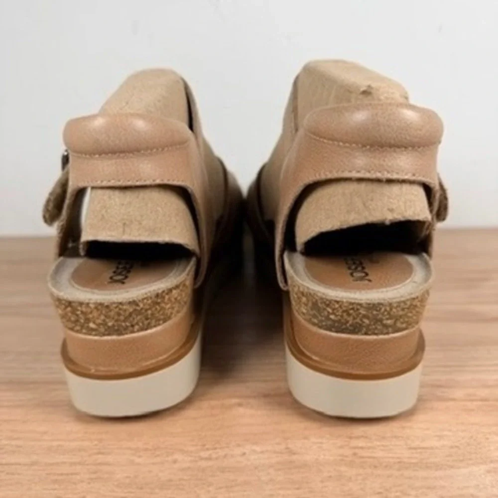 Josef Seibel Clea 14 Women Sandals EU 39 US 8 Creme Tan Soft Leather Strappy